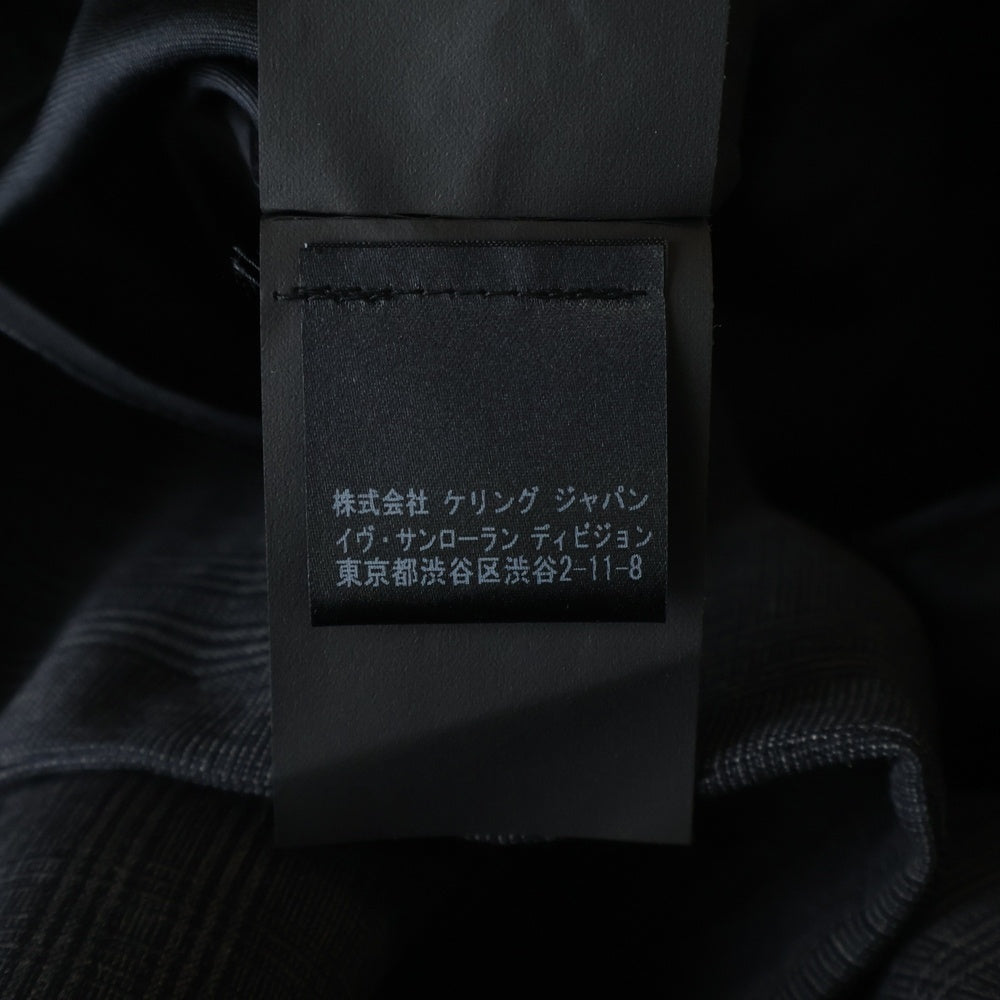 SAINT LAURENT PARIS(サンローランパリ) チェック柄 セットアップスーツ テーラードジャケット スラックスパンツ ダークグレー 343250 Y512H