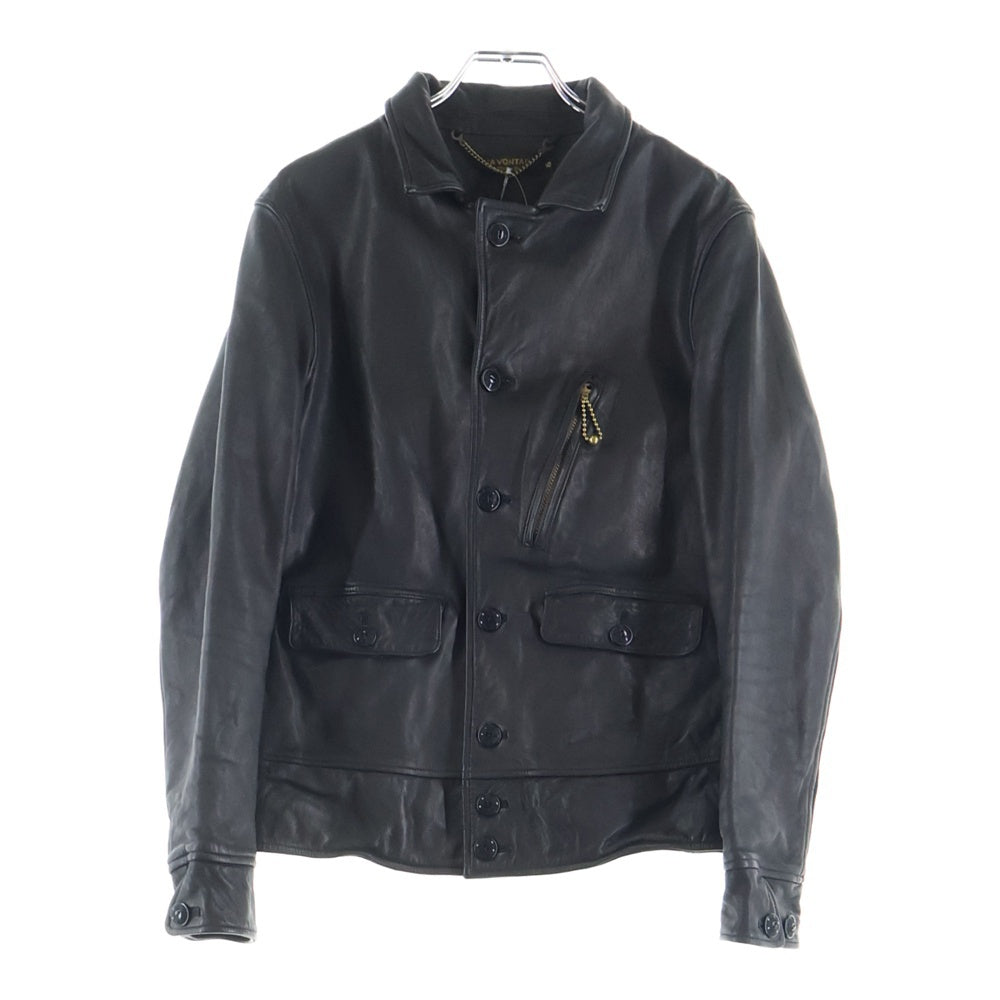 A Vontade(アボンタージ) LEATHER SPORTS JACKET レザー ジップアップ スポーツジャケット ブラック