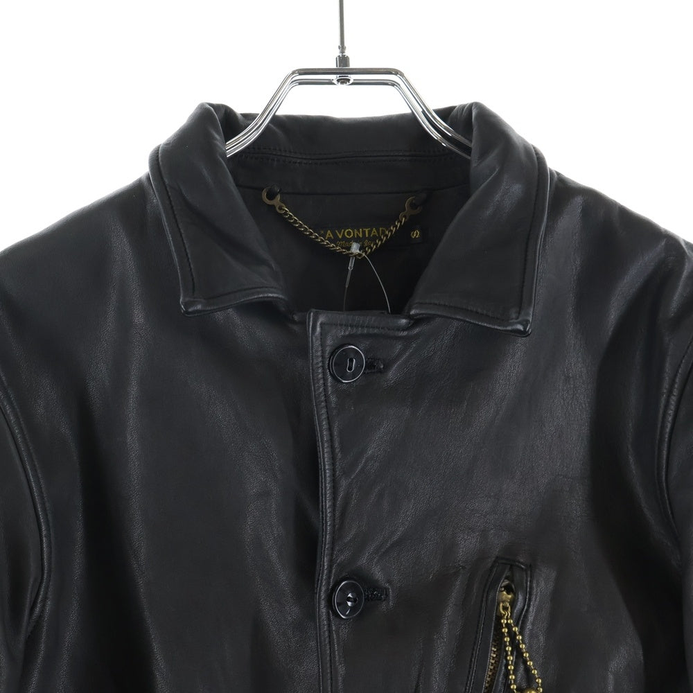 A Vontade(アボンタージ) LEATHER SPORTS JACKET レザー ジップアップ スポーツジャケット ブラック