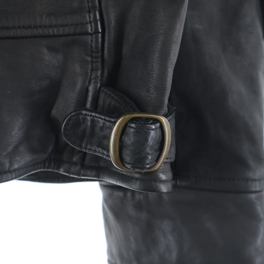 A Vontade(アボンタージ) LEATHER SPORTS JACKET レザー ジップアップ スポーツジャケット ブラック