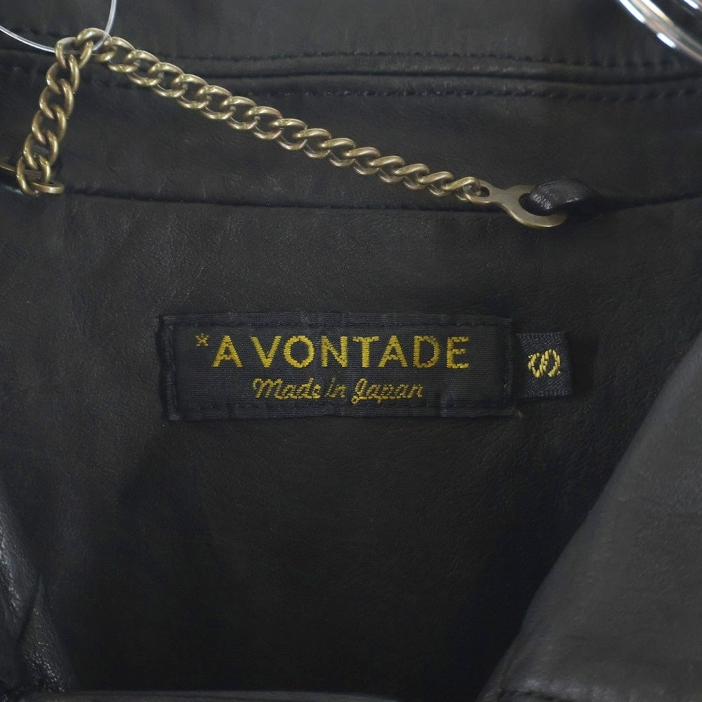 A Vontade(アボンタージ) LEATHER SPORTS JACKET レザー ジップアップ スポーツジャケット ブラック