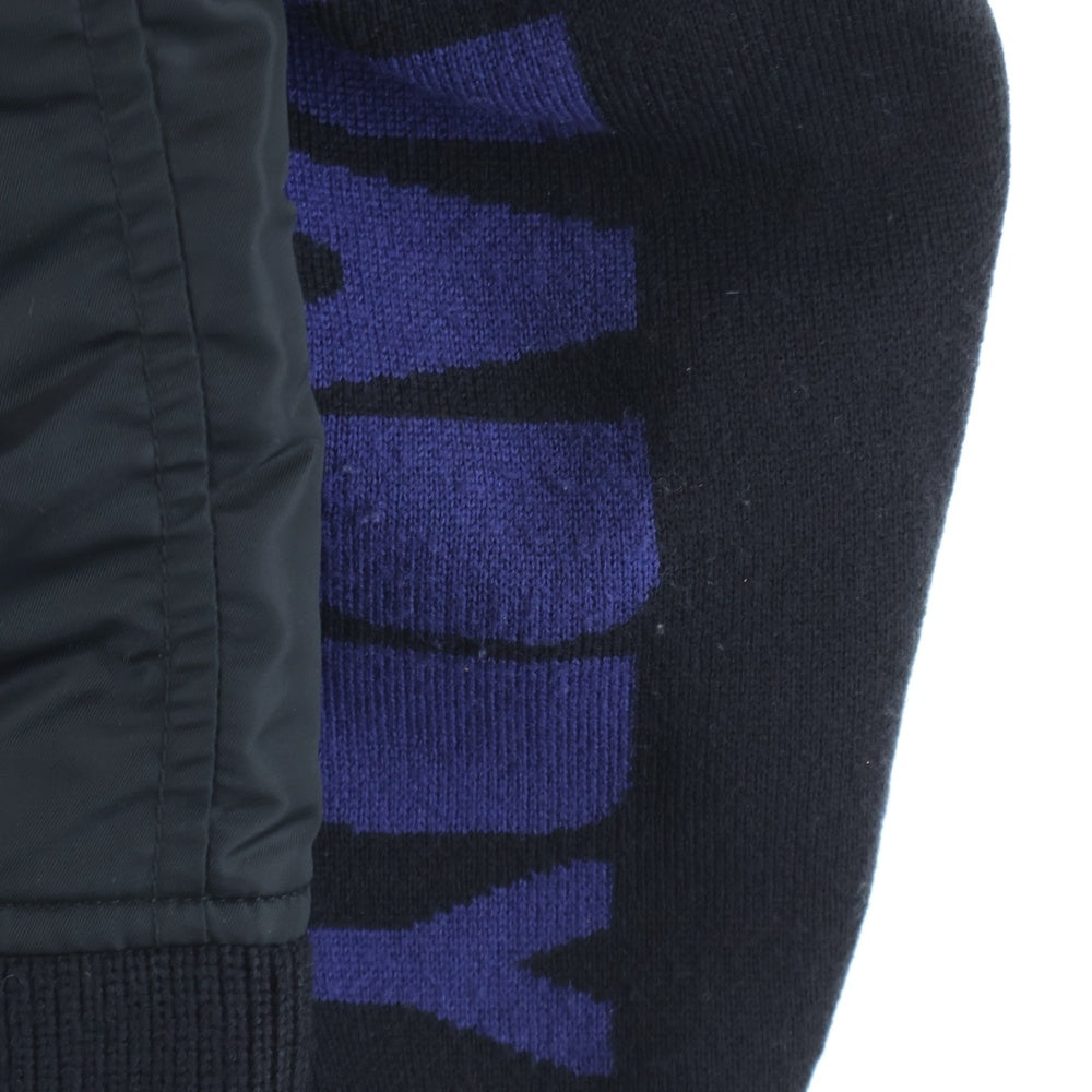 MACKDADDY(マックダディー) MA-1 ナイロン アームニット切替 ボンバージャケット ブラック