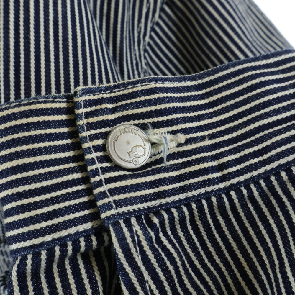 MACKDADDY(マックダディー) ワッペン付き ボタンフライ ストライプジャケット ネイビー/ホワイト