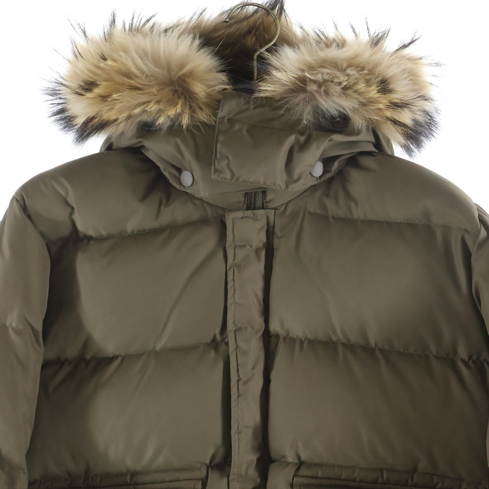 SWAGGER(スワッガー) HOODED DOWN JACKET ダブルポケット ジップアップ ファー フーデットダウンジャケット カーキ SWGJKT-375
