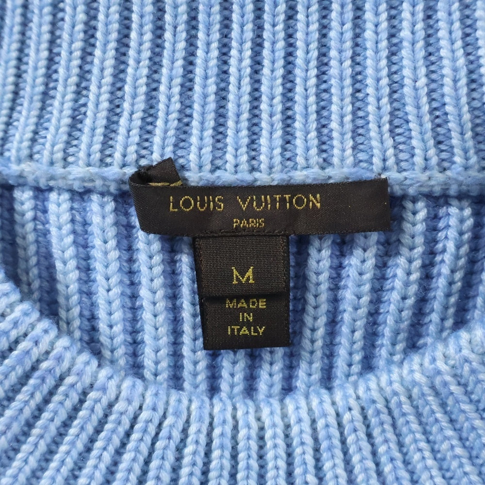 LOUIS VUITTON(ルイヴィトン) 15AW イタリア製 カシミヤブレンド クルーネック ウールニット セーター ブルー RW152B F8KL47OKI