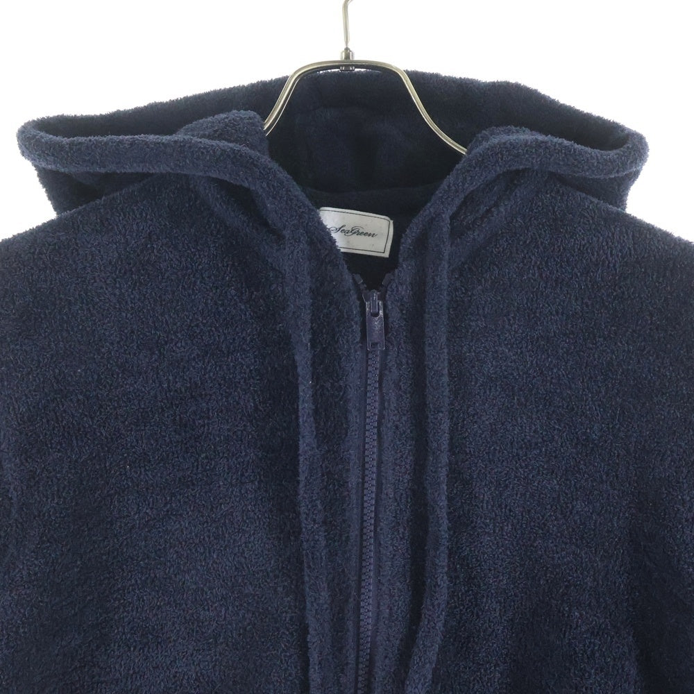 sea green(シーグリーン) 22AW MOCO HOODIE モコ パイル ダブルジップアップパーカー ネイビー MSEA22A9059-K