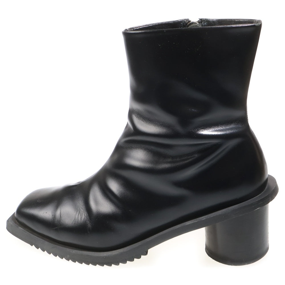MAISON SPECIAL(メゾンスペシャル) SPECIAL SHOES FACTORY ZIP HEEL BOOTS スペシャルシューズファクトリー サイドジップ スクエアヒールブーツ ブラック 11212561307
