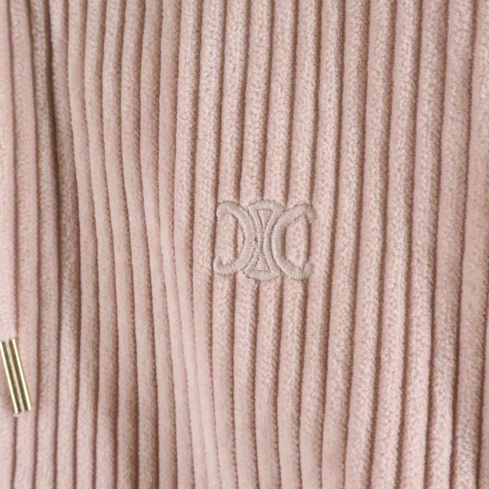 CELINE(セリーヌ) トリオンフロゴ コーデュロイ中綿ジップアップパーカー レディース ピンク 2Q560211T