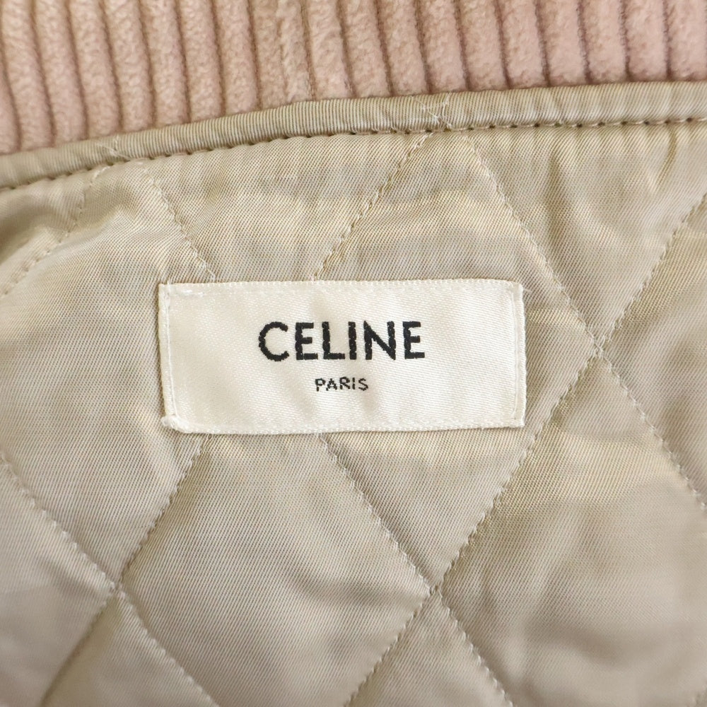 CELINE(セリーヌ) トリオンフロゴ コーデュロイ中綿ジップアップパーカー レディース ピンク 2Q560211T