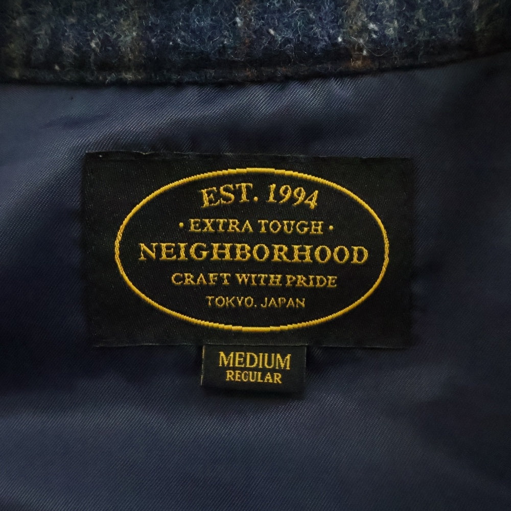 NEIGHBORHOOD(ネイバーフッド) 15AW MAKAVELI/ W-SHIRT .LS 長袖チェックウールシャツ ネイビー 152UCNH-SHM01