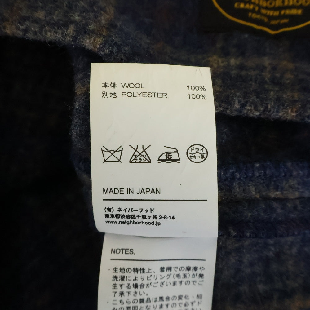 NEIGHBORHOOD(ネイバーフッド) 15AW MAKAVELI/ W-SHIRT .LS 長袖チェックウールシャツ ネイビー 152UCNH-SHM01