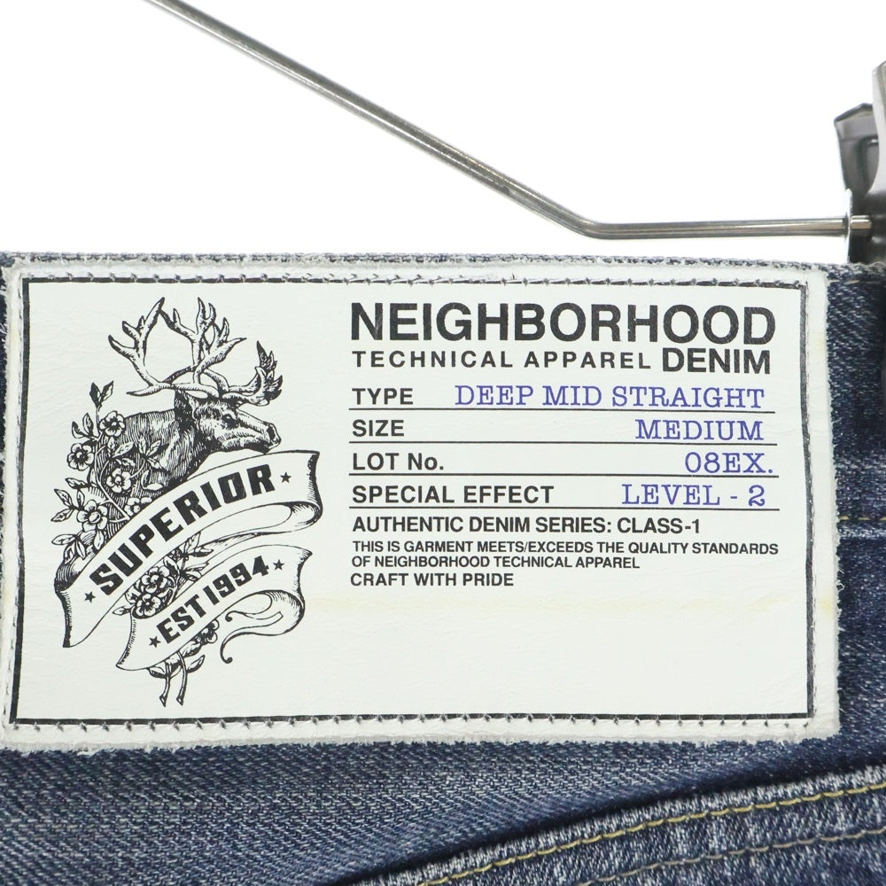 NEIGHBORHOOD(ネイバーフッド) Washed. Deep Mid Denim/140z-PT ウォッシュ加工 ストレートデニムパンツ インディゴ DCNH-PT-M110