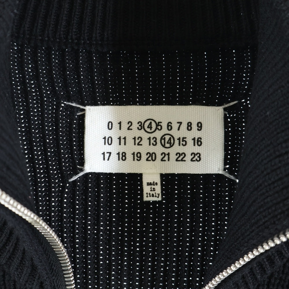 Maison Margiela(メゾンマルジェラ) 22AW COTTON WOOL DRIVERS KNIT コットンウール 7ゲージ ジップアップドライバーズニット ブラック SI1HA0013-S17781