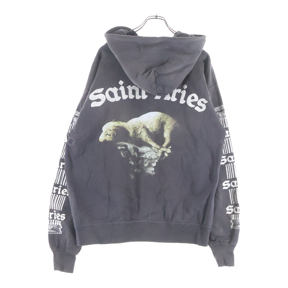 SAINT MICHAEL(セントマイケル) 23AW ×ARIES ARS HOODIE ST ARIES アリス アールエス フーディー エスティー アリーズ フーデッド スウェット パーカー ブラック SM-A23-0000-C03
