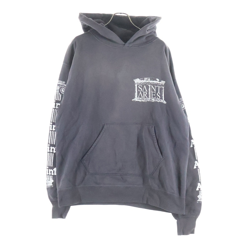 SAINT MICHAEL(セントマイケル) 23AW ×ARIES ARS HOODIE ST ARIES アリス アールエス フーディー エスティー アリーズ フーデッド スウェット パーカー ブラック SM-A23-0000-C03