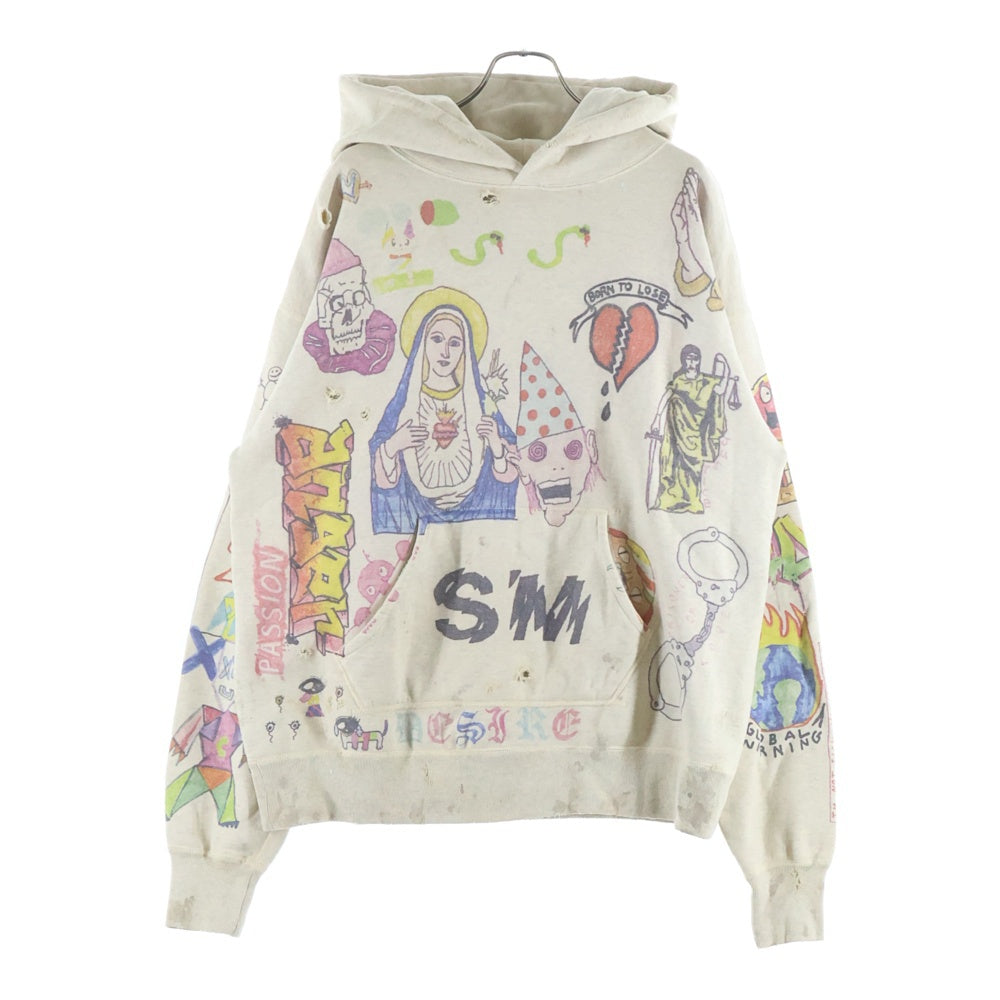 SAINT MICHAEL(セントマイケル) 21SS GRAPHIC HOODIE グラフィック プルオーバーパーカー ベージュ SM-S21-0000-044