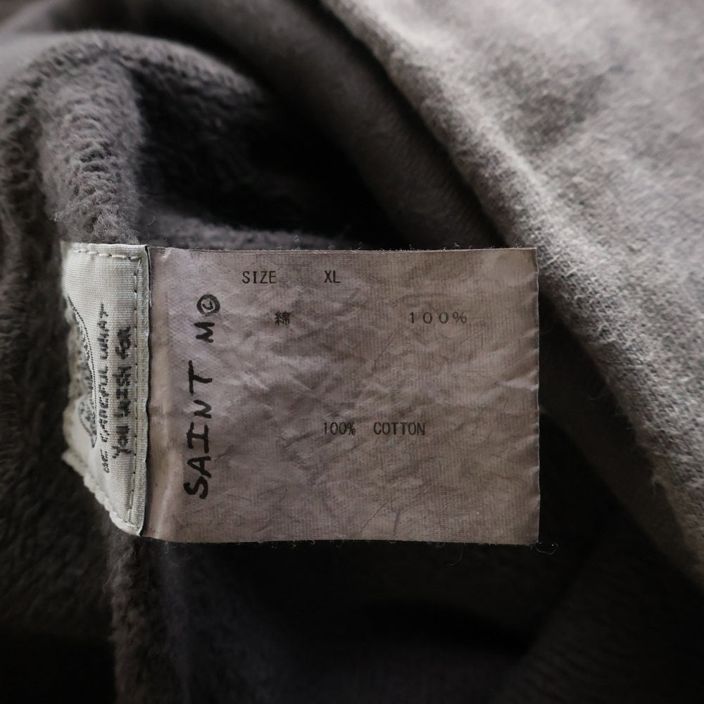 SAINT MICHAEL(セントマイケル) 22SS ×VLONE ヴィローン ダメージ加工 プルオーバーパーカー ブラック SM-S22-0000-070