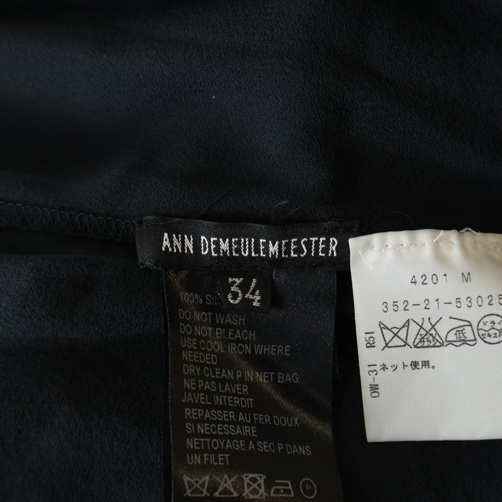 ANN DEMEULEMEESTER(アンドゥムルメステール) 襟付き ノースリーブワンピース レディース ブラック 352-21-53025