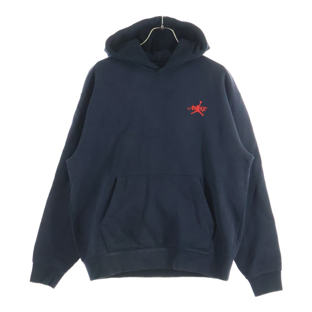 NIKE(ナイキ) ×AWAKE NY M J AWNY FLC HOODIE アウェイクニューヨーク 胸ロゴ刺繍 プルオーバースウェットパーカー フーディー ブラック FQ5443-010