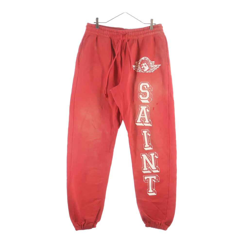SAINT MICHAEL(セントマイケル) 22SS ANGEL OF DEATH SWEAT PANTS プリントロゴ スウェットパンツ レッド SM-S22-0000-052