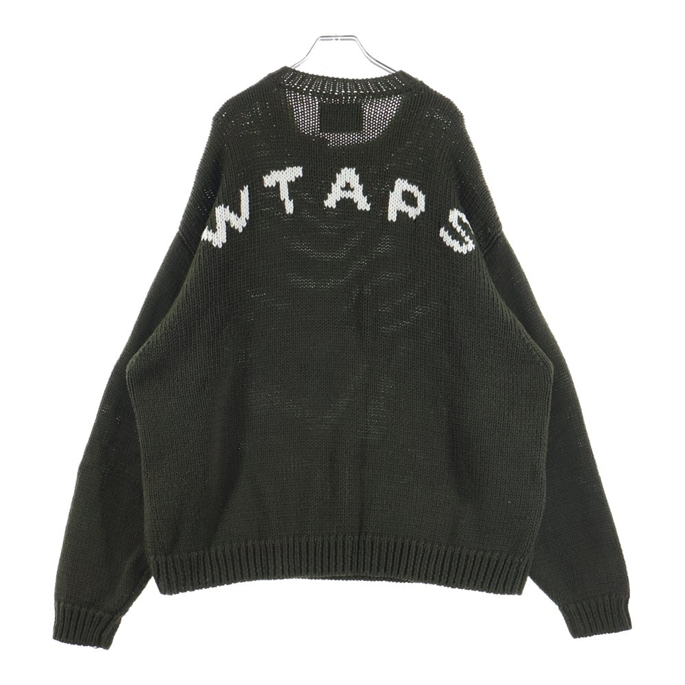 WTAPS(ダブルタップス) 23AW バックロゴ クルーネックニットセーター カーキ 232MADT-KNM04