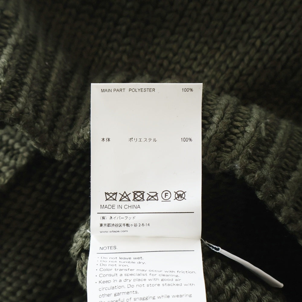 WTAPS(ダブルタップス) 23AW バックロゴ クルーネックニットセーター カーキ 232MADT-KNM04