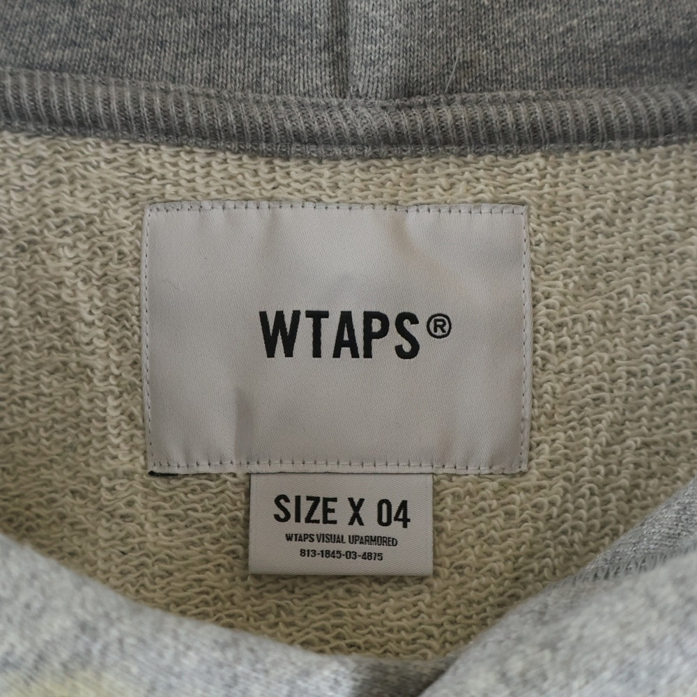 WTAPS(ダブルタップス) 23SS ロゴプリント プルオーバースウェットパーカー フーディー グレー 231ATDT-CSM01