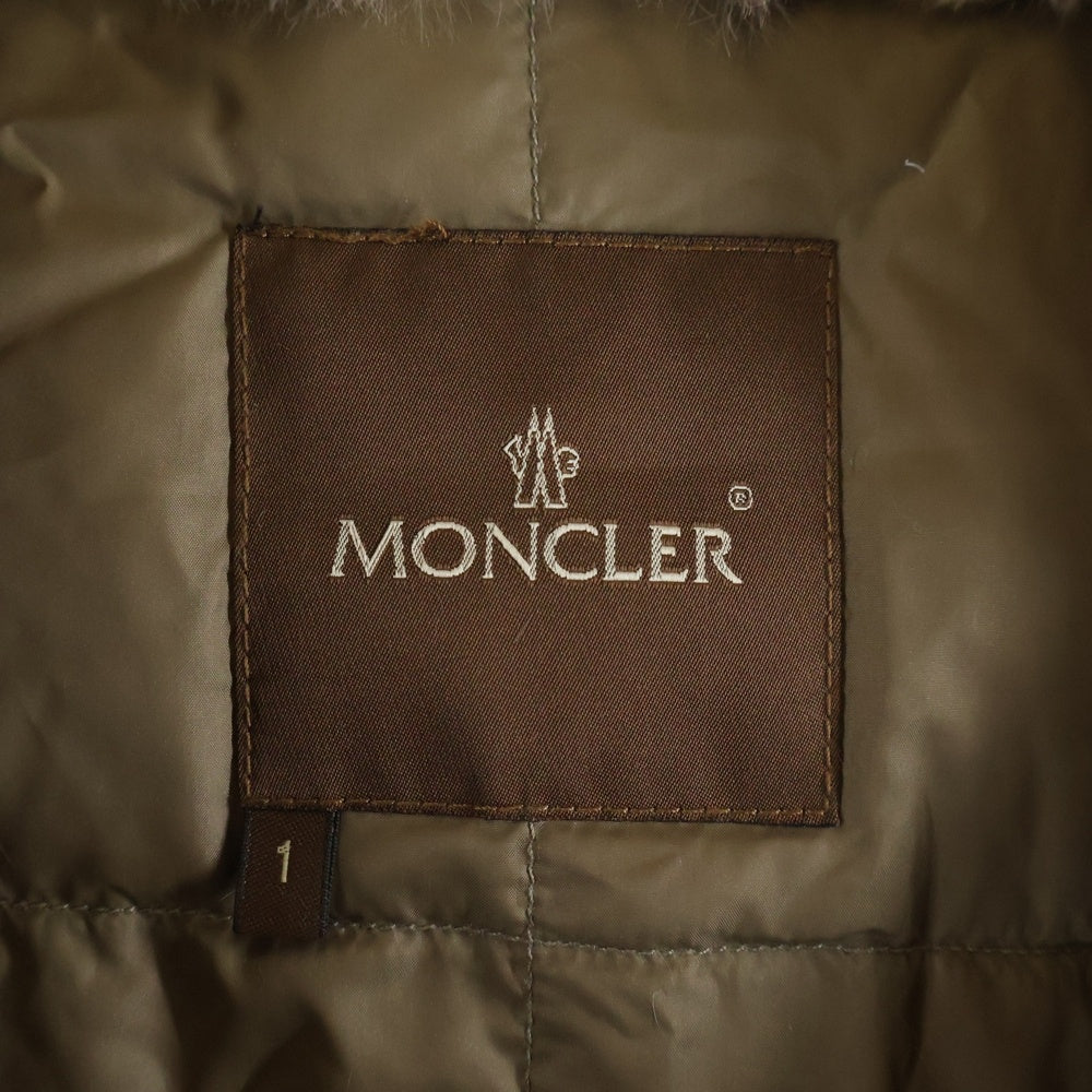 MONCLER(モンクレール) ファー付き ジップアップ ダウンライナーコート ベージュ 茶タグ 49381-70-69816 レディース
