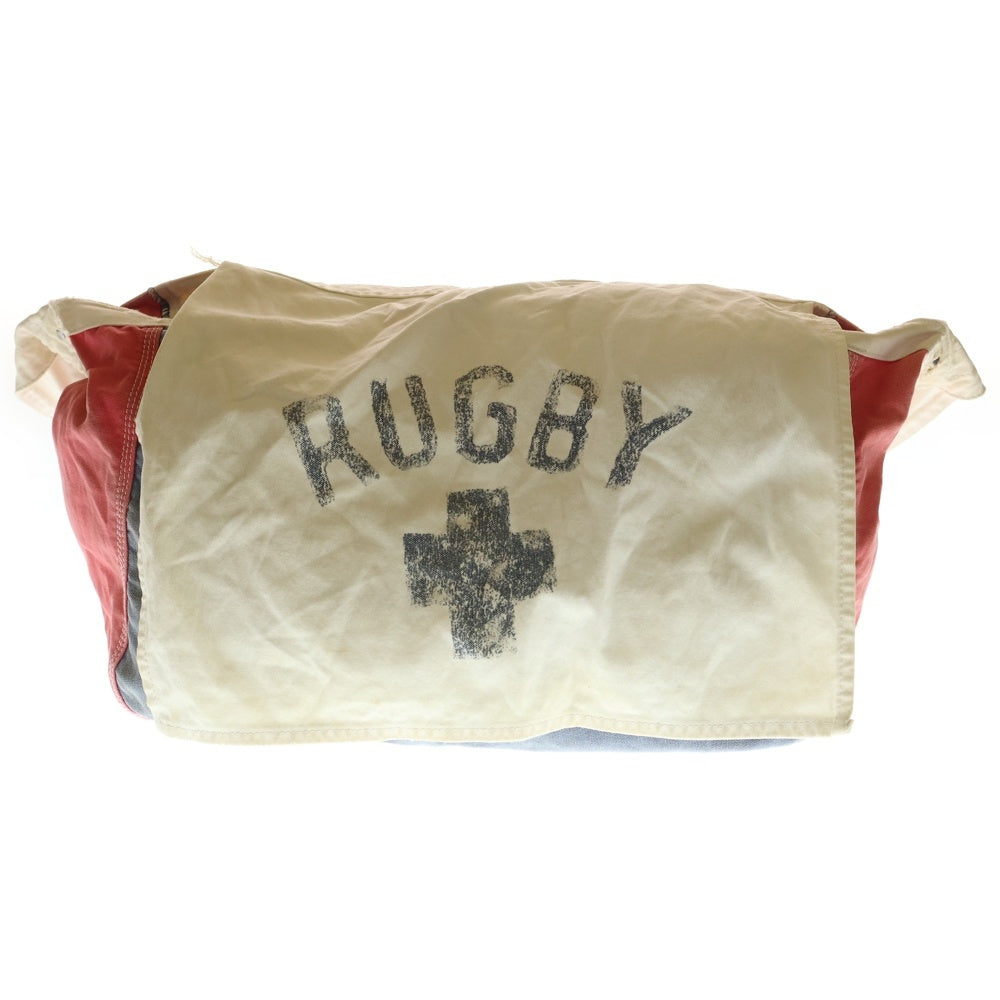 RUGBY Ralph Lauren(ラグビーラルフローレン) 00S RUGBY ヴィンテージ ラグビー ロゴデザイン ニュースペーパーバック ショルダーバッグ ベージュ