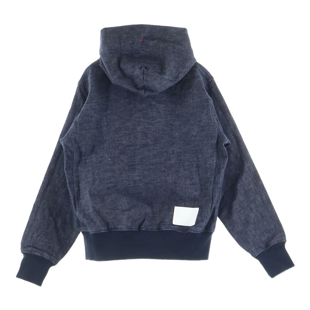 TAKAHIROMIYASHITA The SoloIst.(タカヒロミヤシタザソロイスト) PULLOVER HOODIE ロゴパッチデザイン ドローストリング フーデッド デニムパーカー インディゴ 0002B