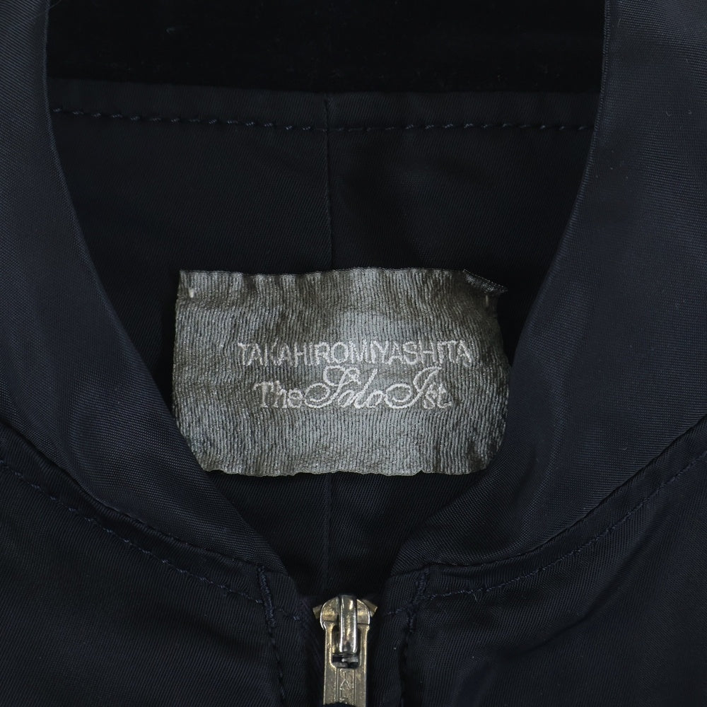 TAKAHIROMIYASHITA The SoloIst.(タカヒロミヤシタザソロイスト) 13SS レザー切り替え マルチポケット ジップアップ MA-1 ボンバージャケット ブラック 0552
