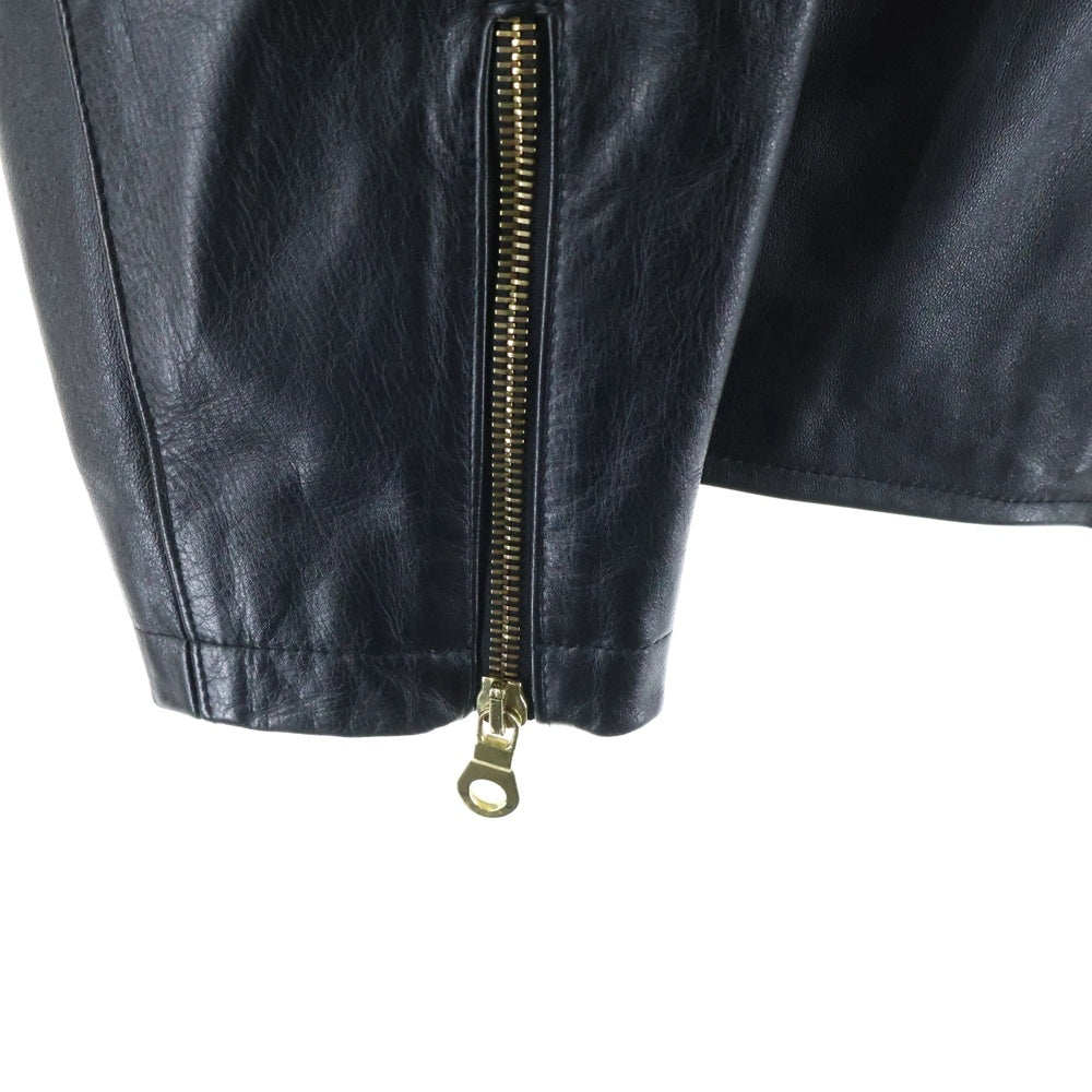 Cinquanta(チンクアンタ) ダブルライダースジャケット レザージャケット ブラック H-518