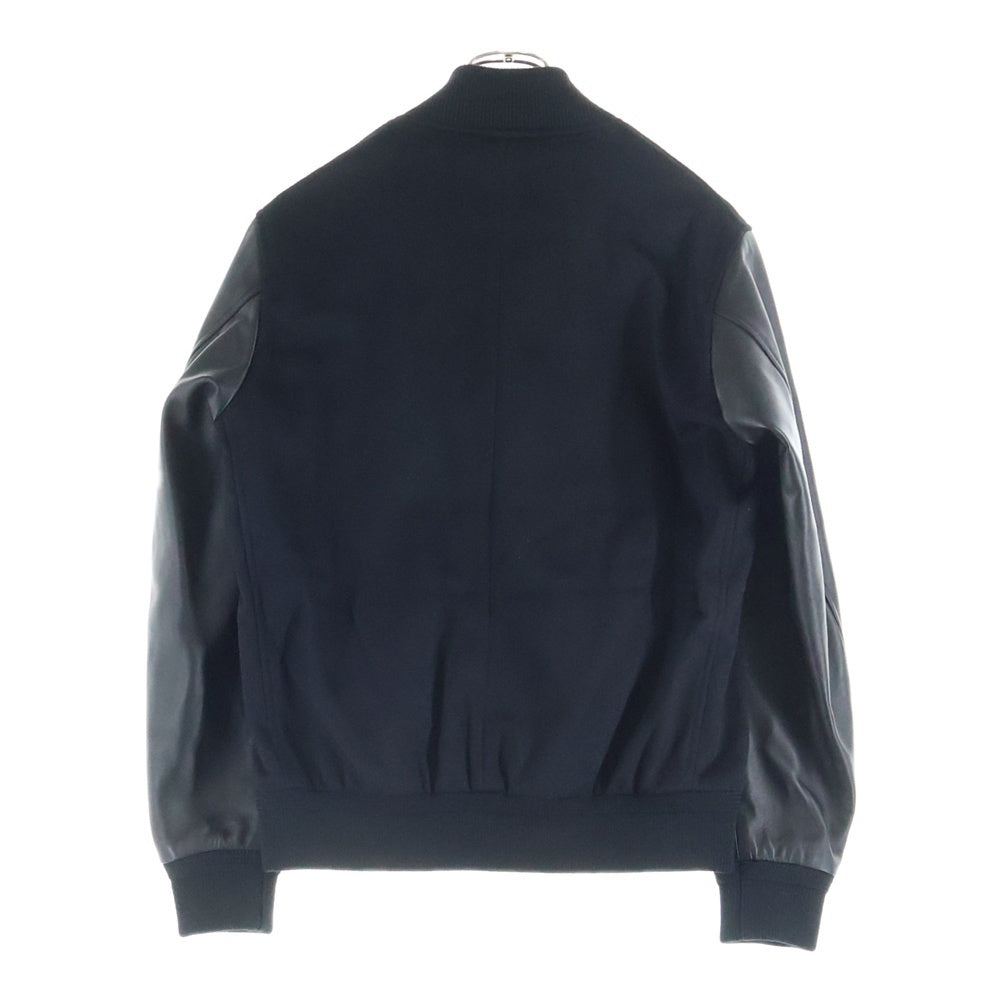 Cinquanta(チンクアンタ) レザー切り替え ウールスタジアムジャンパー スタジャン ブラック H-515