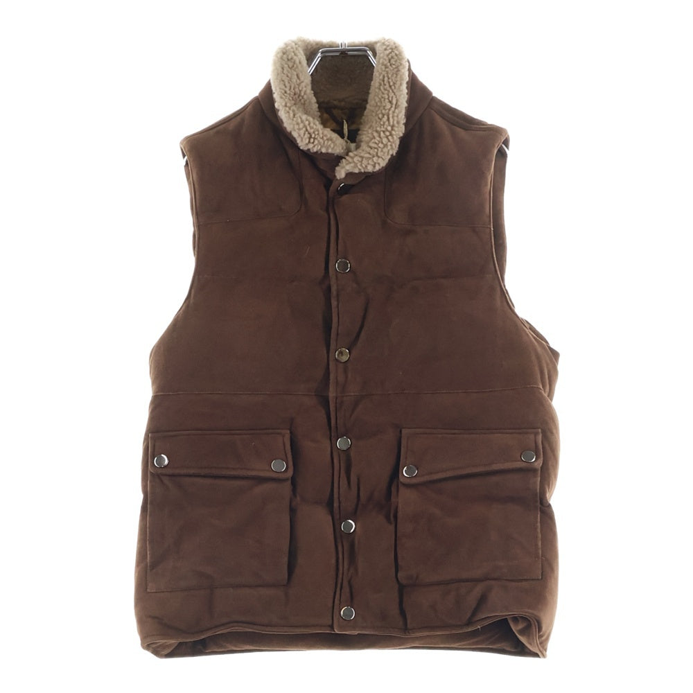 Cinquanta(チンクアンタ) ゴートスキン ムートンレザーベスト ブラウン H-221