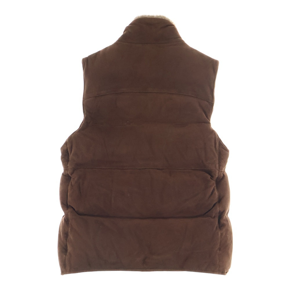 Cinquanta(チンクアンタ) ゴートスキン ムートンレザーベスト ブラウン H-221