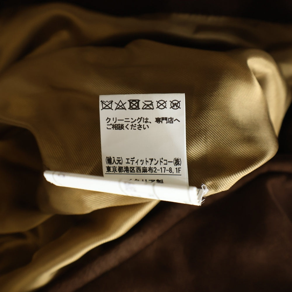 Cinquanta(チンクアンタ) ゴートスキン ムートンレザーベスト ブラウン H-221