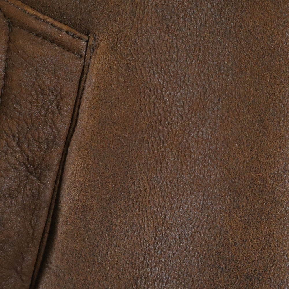 Cinquanta(チンクアンタ) ゴートスキン ムートンレザージャケット ブラウン Q-914/1