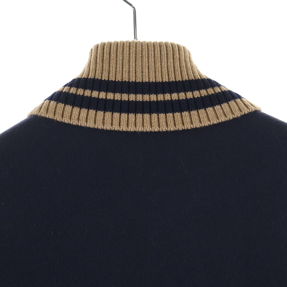 SCYE BASICS(サイベーシックス) SUPER140 MELTON VARSITY JACKET メルトン バーシティジャケット スタジャン ネイビー 5723-63500
