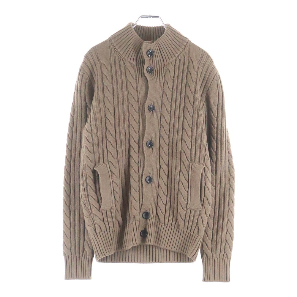 BAFY(バフィー) ケーブル ハイネック ニットカーディガン ブラウン 21-15-0084-227