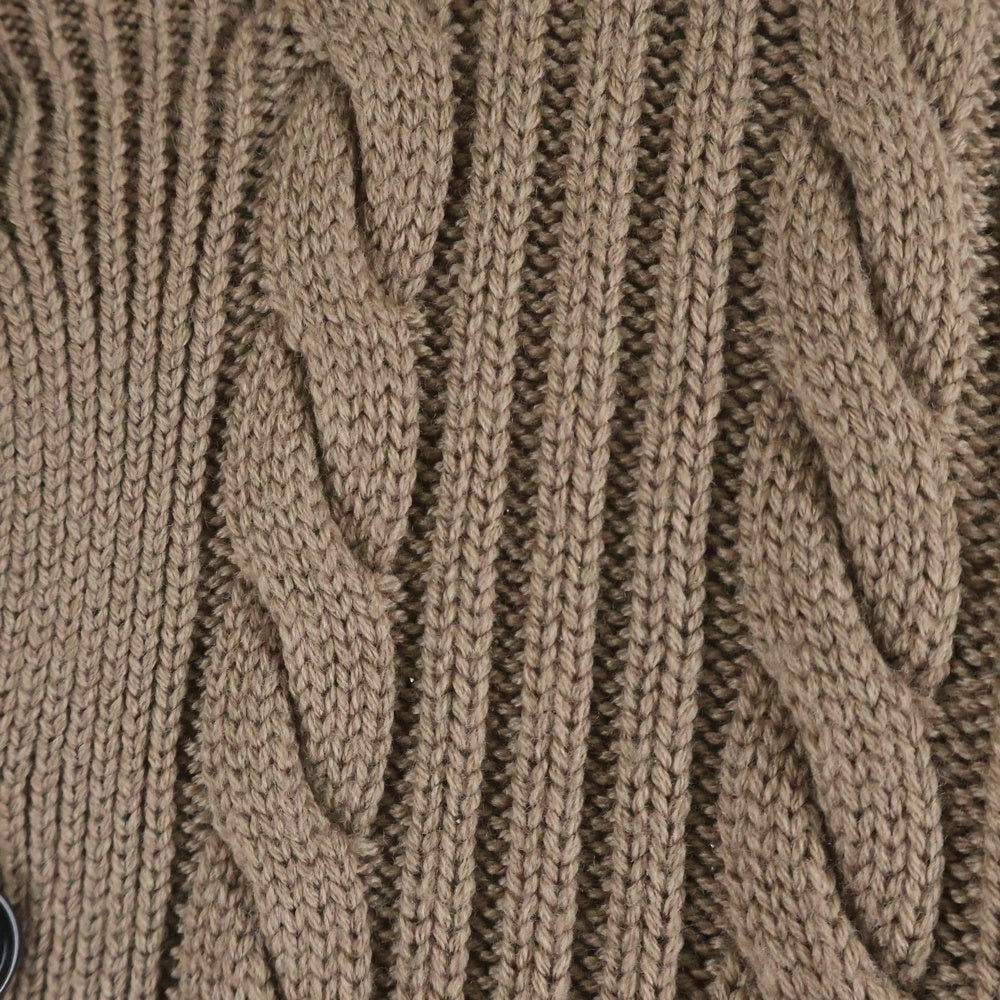 BAFY(バフィー) ケーブル ハイネック ニットカーディガン ブラウン 21-15-0084-227