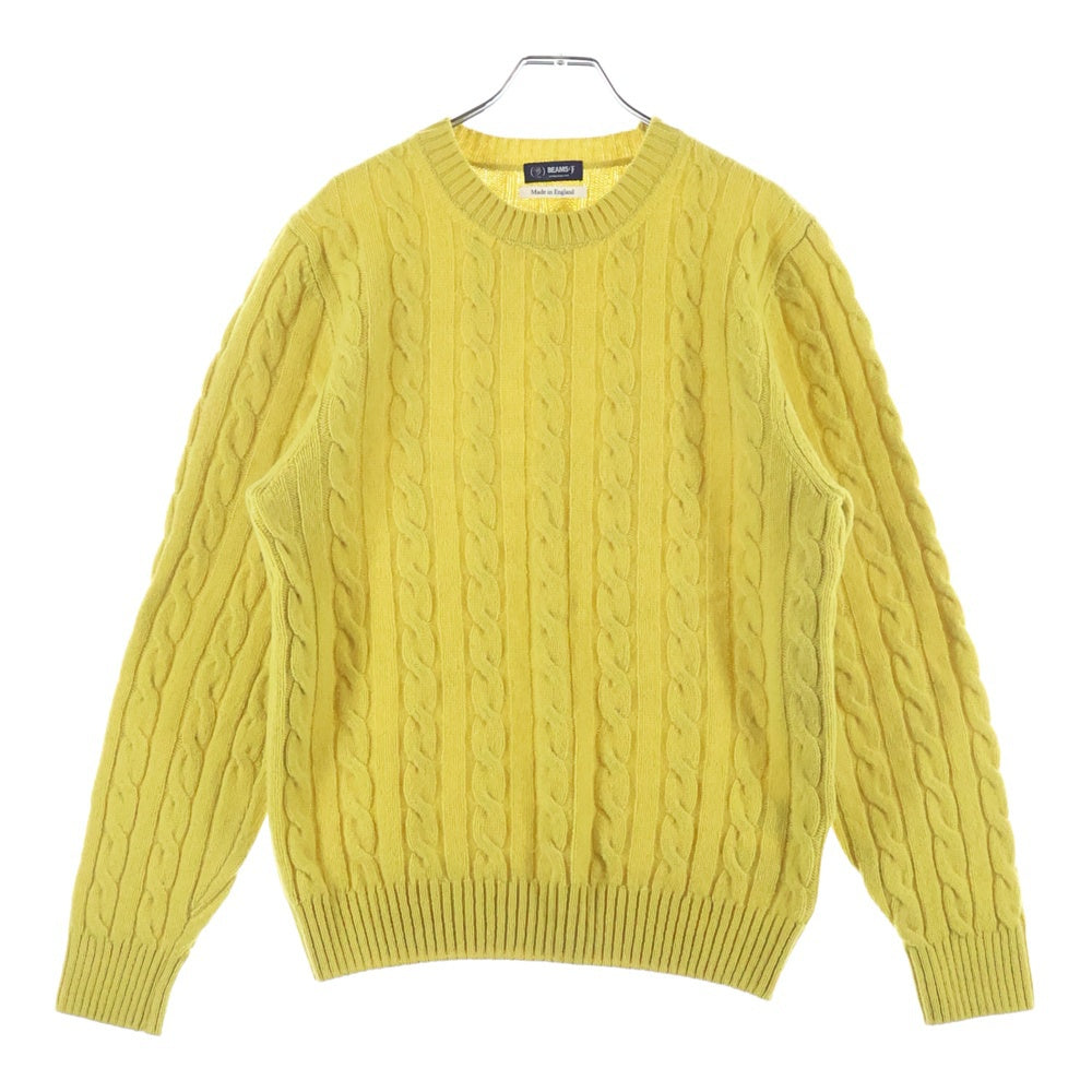 BEAMS(ビームス) ケーブル クルーネックニットセーター イエロー 21-15-0074-369