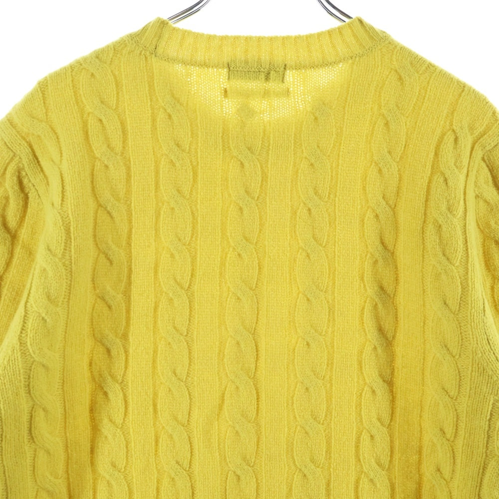 BEAMS(ビームス) ケーブル クルーネックニットセーター イエロー 21-15-0074-369