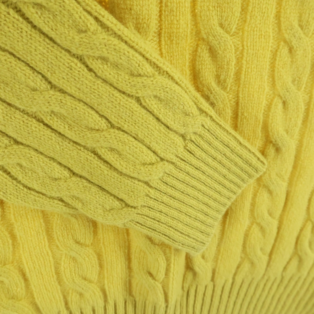 BEAMS(ビームス) ケーブル クルーネックニットセーター イエロー 21-15-0074-369