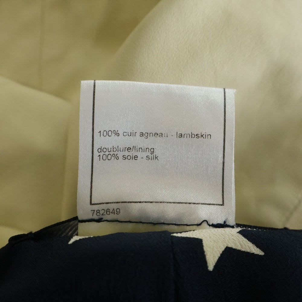 CHANEL(シャネル) 08SS ラムレザーライダース ジャケット ココボタン ホワイト P33031W04138 レディース