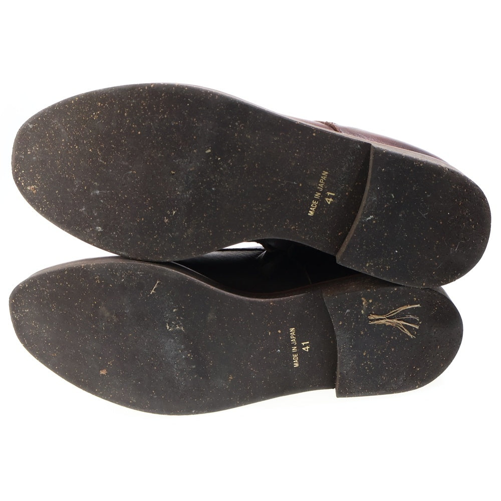 PADRONE(パドローネ) サイドジップ レースアップブーツ ブラウン