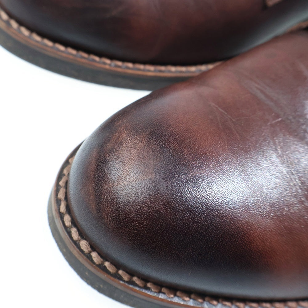 PADRONE(パドローネ) サイドジップ レースアップブーツ ブラウン