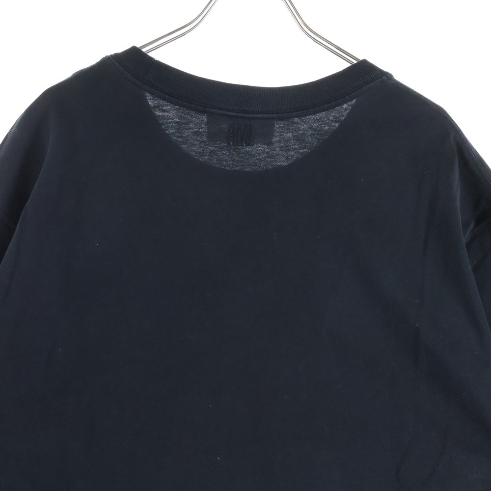 AMI Alexandre Mattiussi(アミアレクサンドルマテュッシ) ハート刺繍 半袖Tシャツ ブラック E21HJ128.726