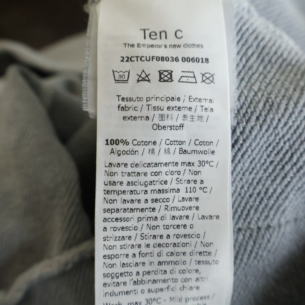 Ten C(テンシー) GARMENT DYED JUMPER HOODIE ガーメントダイ プルオーバーパーカー ブルー 22CTCUF08036 A06018