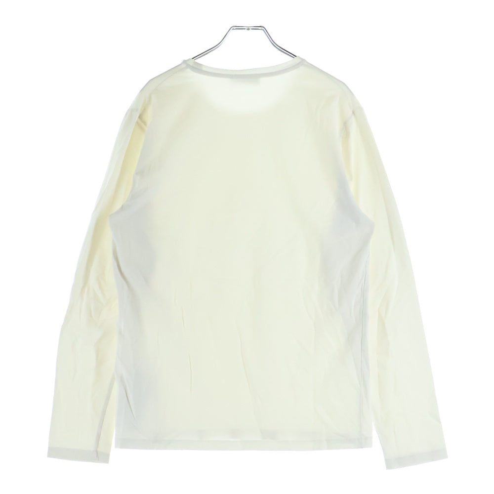 JIL SANDER +(ジルサンダープラス) 裾ワンポイント 長袖Tシャツ ストレッチカットソー ホワイト JPUS706514