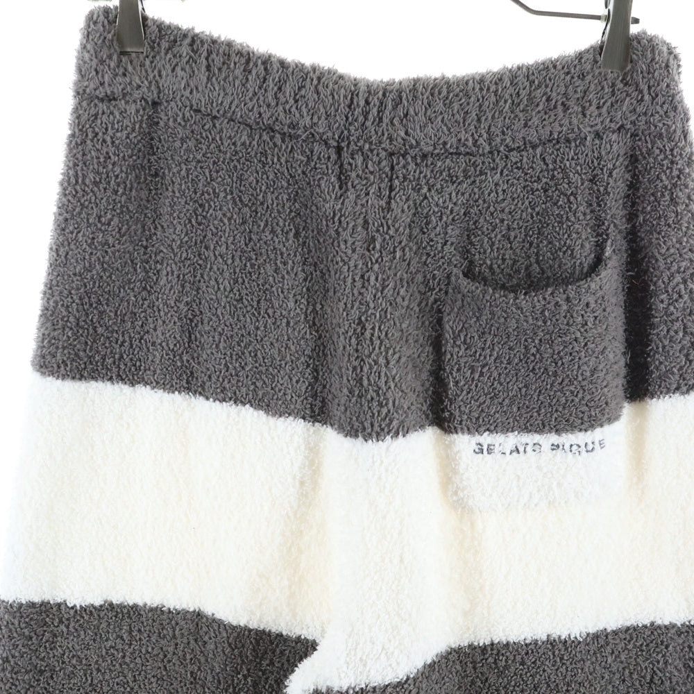 gelato pique HOMME(ジェラートピケオム) ボーダー パイルパンツ ホワイト/ブラウン PMNP225902